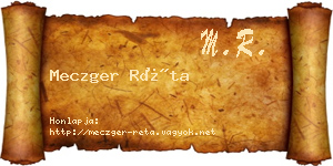 Meczger Réta névjegykártya